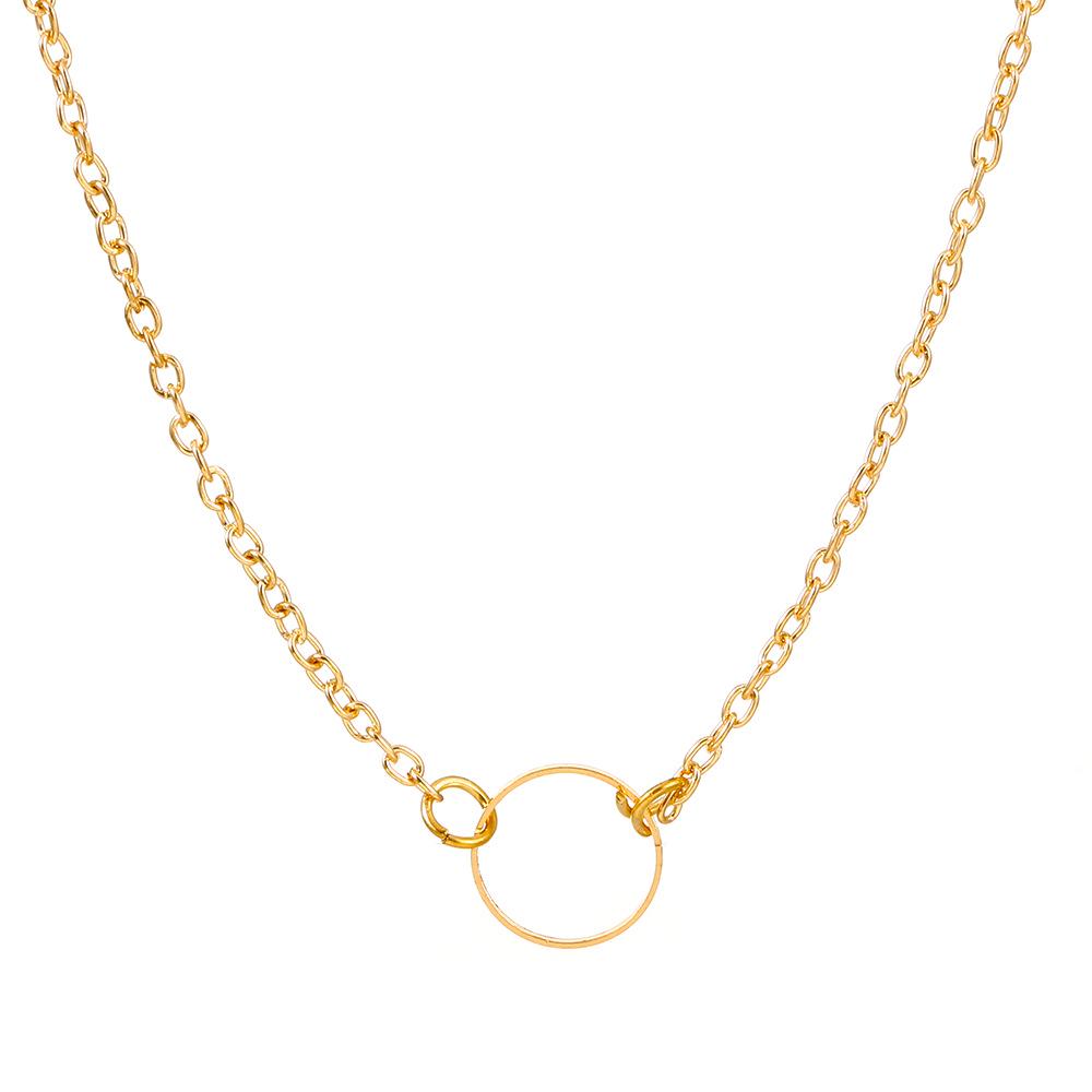 

Женское европейское и американское многослойное металлическое ожерелье: Простой длинный кулон в виде креста и луны Alloy