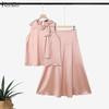 Women Elegant Sleeveless Vest Tops and Midi Skirts Casual Two Piece Suit Sets