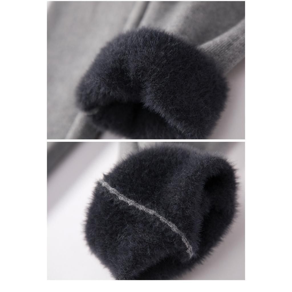 Large Mink Fleece Leggings for Women, Worn for Autumn and Winter, with Thick Fleece for Warmth. High Waisted, Tight Fitting, Elastic, and Small Feet