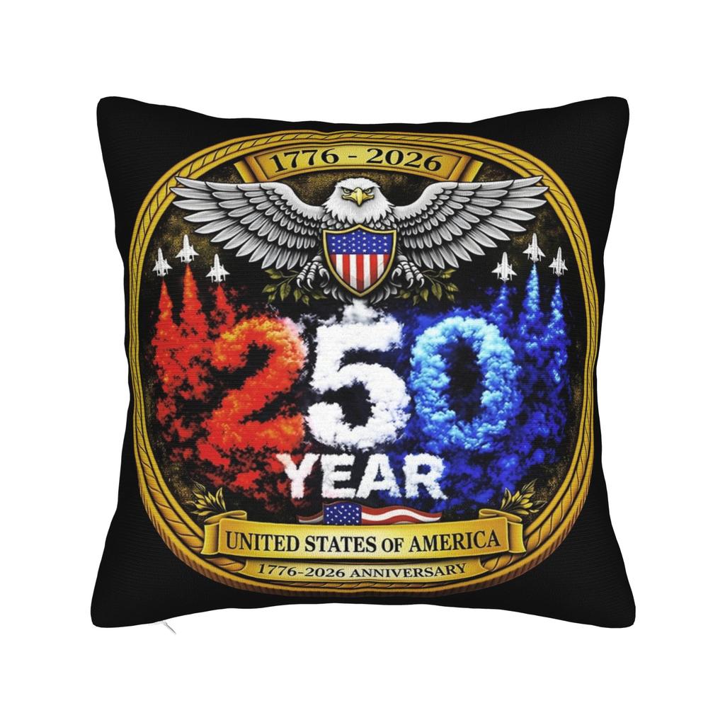 Decorative Pillow Cover America Year Anniversary Merch Seat Throw Pillow Case Cover Zipper Multiple Sizes