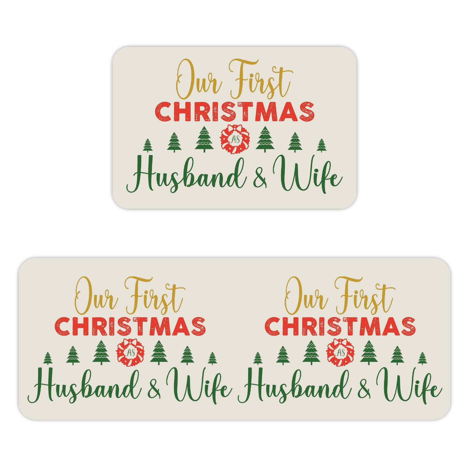 

Рождественский кухонный противоскользящий коврик ковер фланелевый придверный коврик набор из двух частей One Size