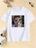 Y2k Casual Crew Neck Cat Print T Shirts Manga Kids Childrens Tshirt Boys Girls Summer Spring Casual Top Tee