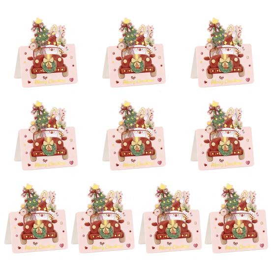 Yousheng 10 Pcs Christmas Greeting Card Gold Stamping Blank Xmas Postcards 3.9 X 5.3 Inch Merry Christmas Cards for Friends Family