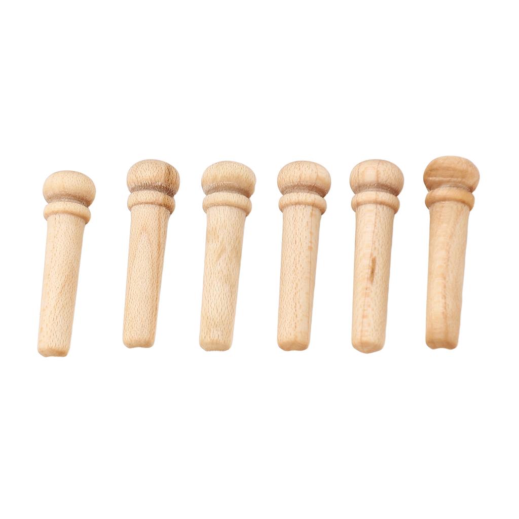 6PCS Guitar Bridge Pin Replacement Maple Wood Guitar Pressure String Nails Pin for Practice