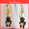 Black Cat With Pumpkin Keyring Alloy Cute Animal Decor For Bags And Keys