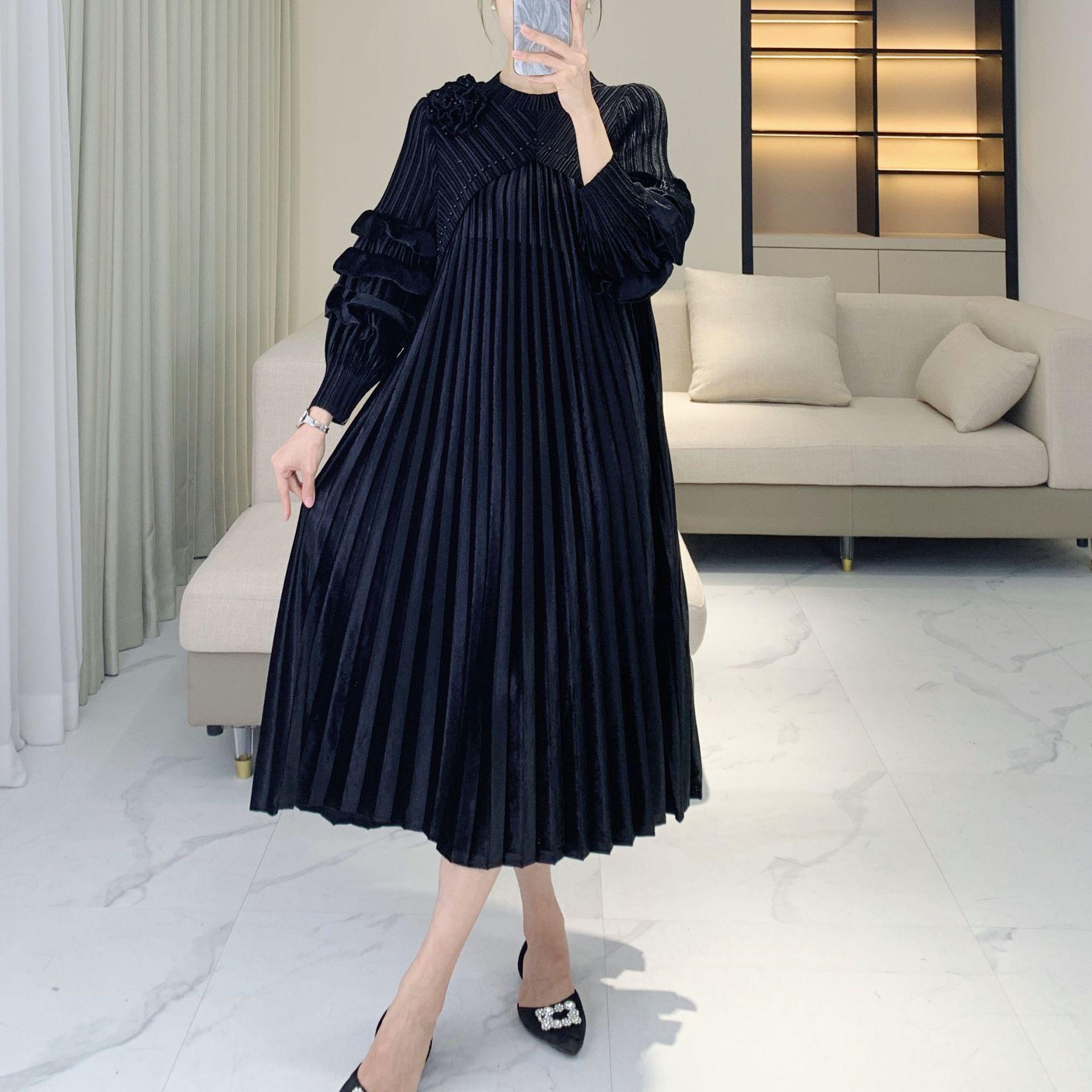 

Элегантное бархатное красное платье для осени и зимы - Большой размер, Высококачественная свадебная и вечерняя одежда для дам One Size [90-150 kg] чёрный