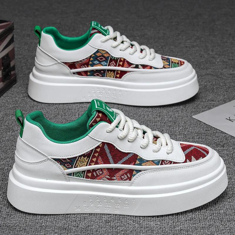 

Chunky Shoes Mens Casual Skateboard Leather Sneakers Luxury Summer Outdoor Hiking Sports Tennis Running Platform Loafers 44 зелений