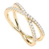 Meier 14K Gold Plated X Ring Cross S925 Sterling Silver Ring with Diamonds