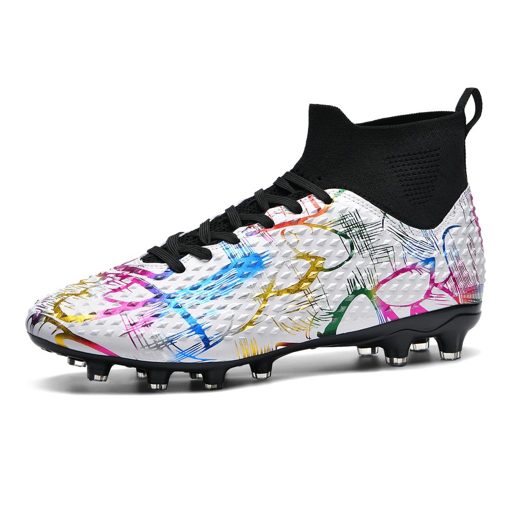 Training Student Shoes Soccer Shoes Trend High Top Sneakers Competition Men'S And Women'S Spring Teens Large Size Spikes