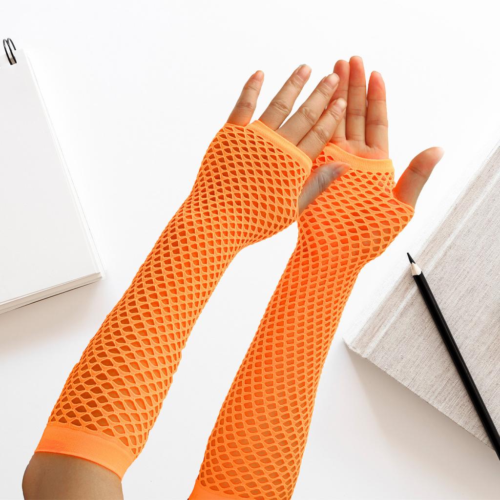 Long Fishnet Gloves, Sexy Stretch Gloves For Nightclubs, Punk Gloves, European And American Openwork Mesh Gloves