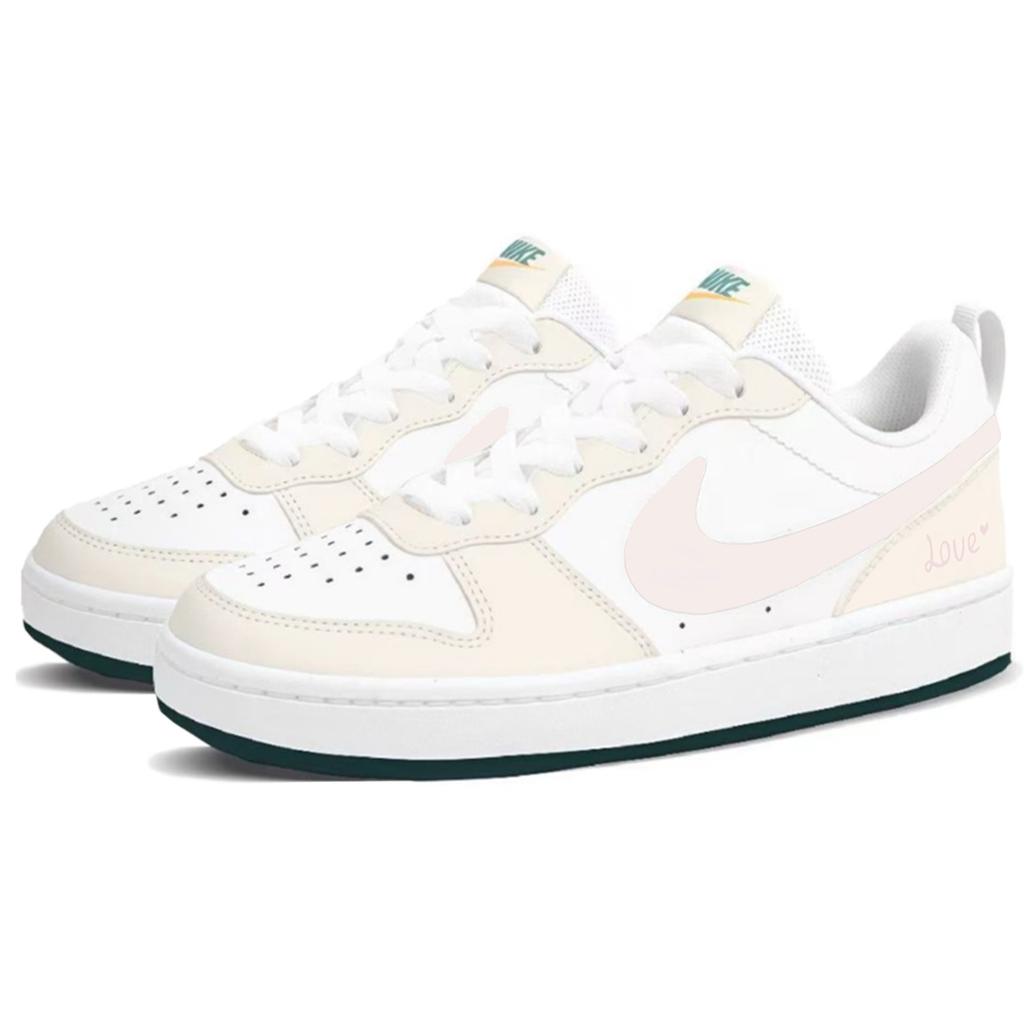 Nike Court Borough 2 Leather Abrasion Resistant Slip Resistant Low top Skateboard Shoes Women's Pink BQ5448-017(Team667-SBOX)
