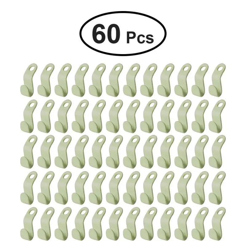 60Pcs Clothes Hanger Connector Hooks Space Saving Hanger Extender Closet Organizer Plastic Extender Clips Wardrobe Coat Shirt