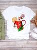 Printed Lady Clothing Fashion Christmas Women Plaid Truck Tree Trend 90s Short Sleeve TShirts New Year Graphic T Top Tee