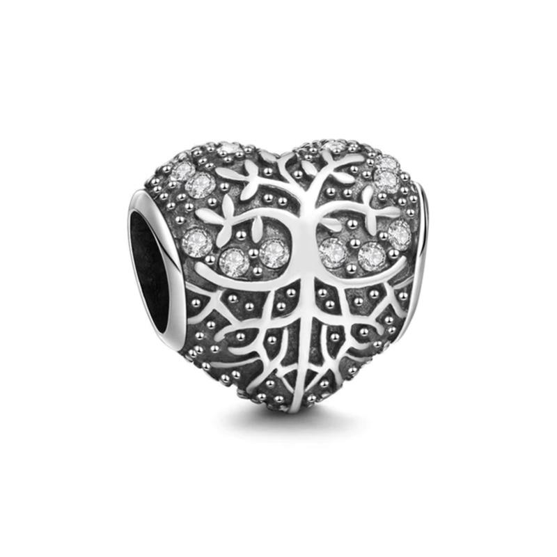 New Copper Hollowed-Out Heart-Shaped Beads Charm Of Chain Bead Suitable For Original Design Wrist Bracelet Accessories Do-It-Yourself Women Jewelry