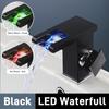 LED Sink Faucet Single Handle Toilet Hot Cold Water Mixer Tap Waterfall Bathroom Basin Faucet RGB Color Bathroom Mixer Tap