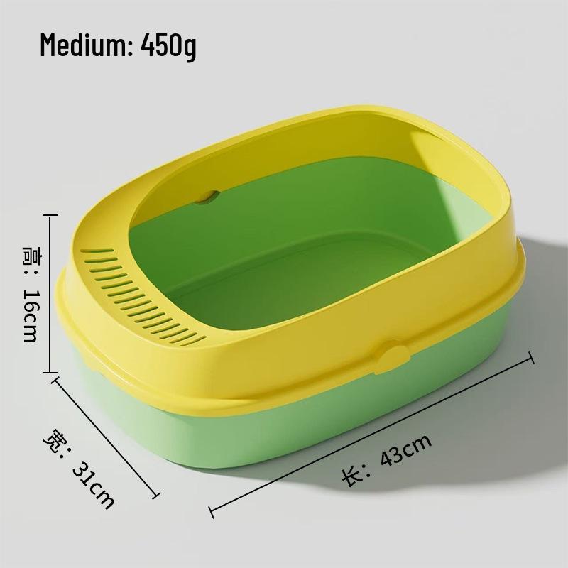 Compact Semi-Enclosed Cat Litter Box with Odor Proof Design