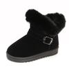 Girls Snow Boots Simple Furry Hairy Winter Boots for Children Warmth Outdoor Kids  Plush Boots Ankle Non-slip Versatile