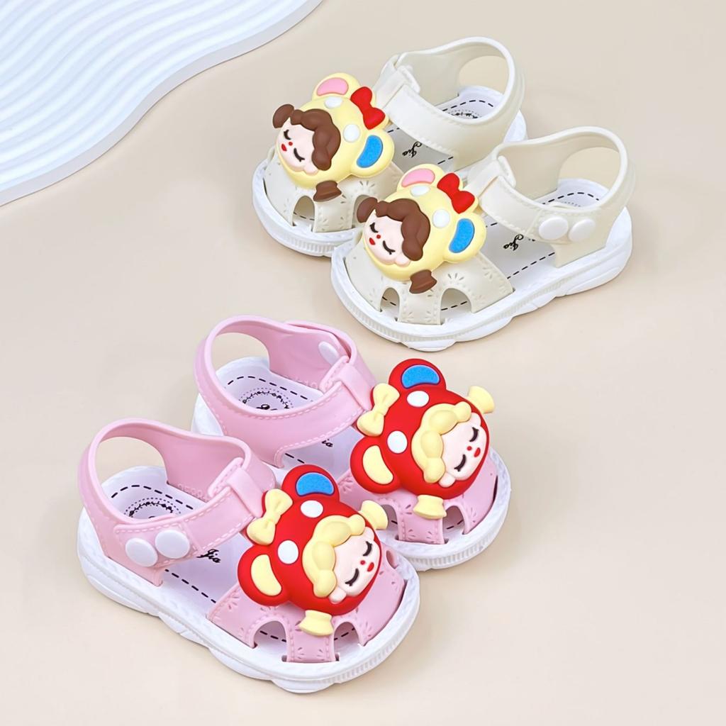 New Summer Baby Walking Shoes for Girls, Soft Sole, Non-Slip, Closed-Toe, Infant and Toddler Sandals