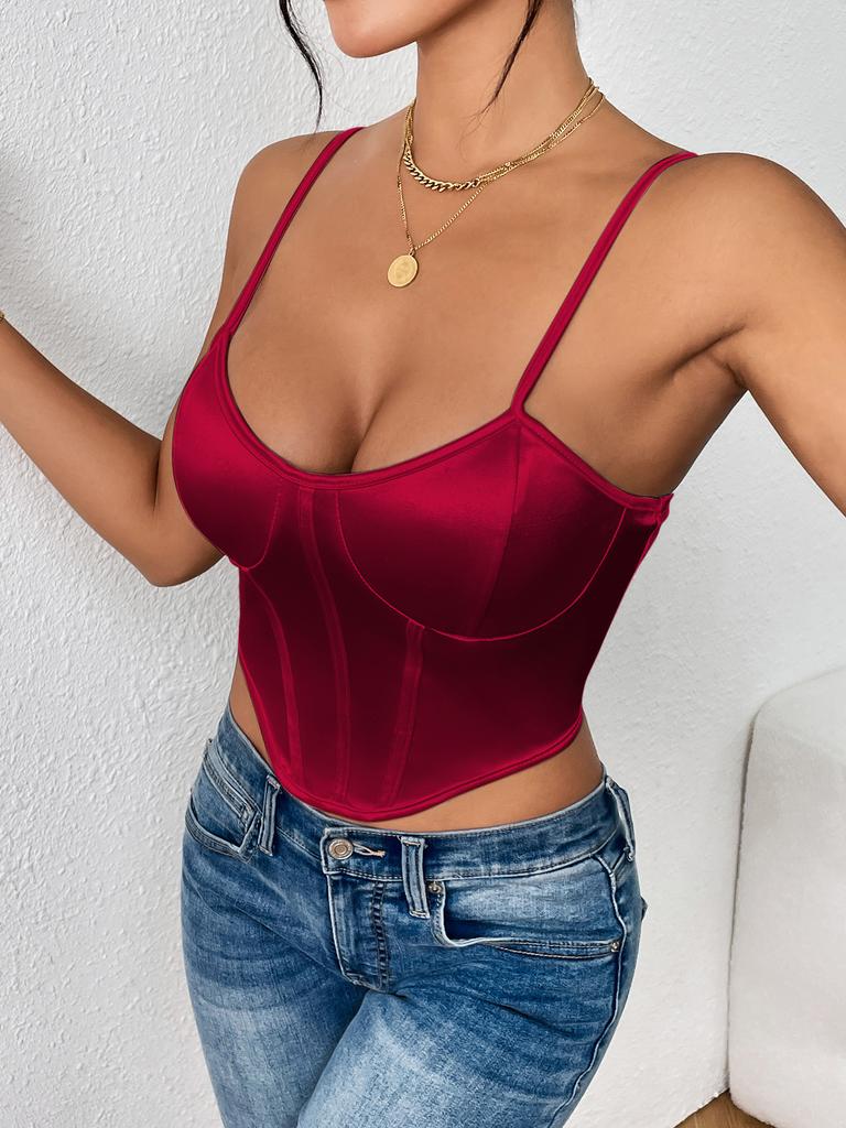 Ocazional top cu gât în V Crop Tops Femei Vară Camisole Culoare Solidă Camoză Moda Tub Femei Fără mâneci Crop Vest Y2k