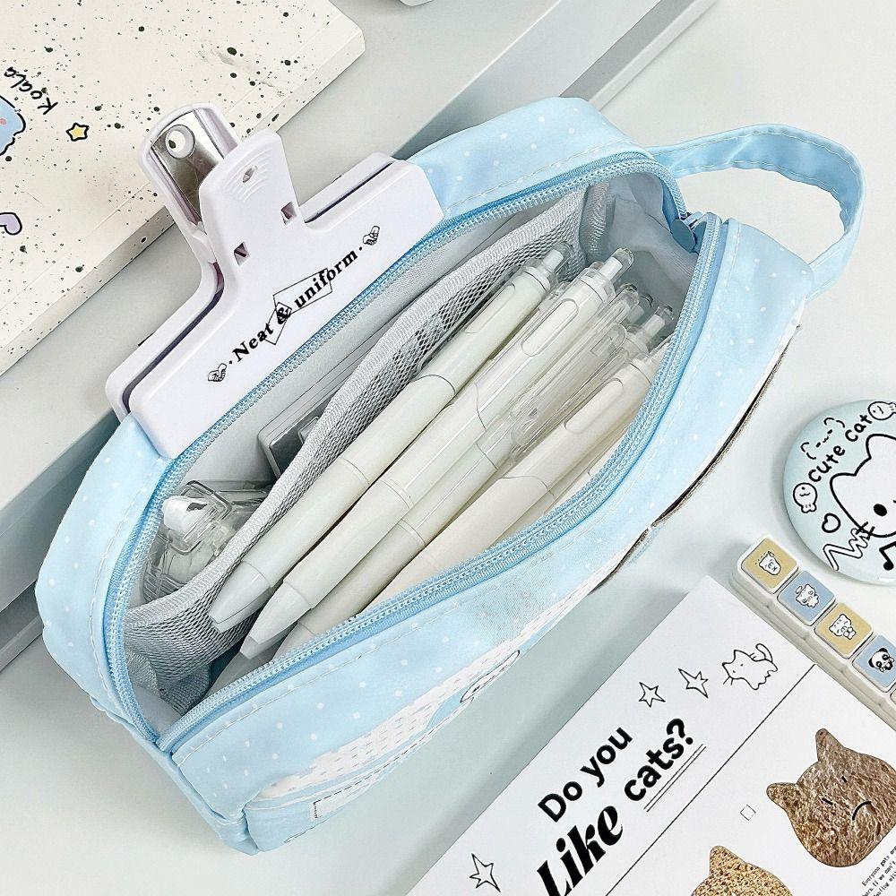 Blue Pencil Case Cute Cat Stationery Bag Kawaii Stationery Pouch  Gift