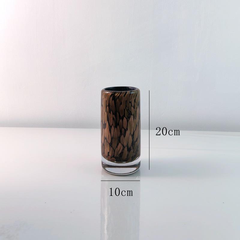 

Modern Luxurious Gold Foil Straight Tube Vase for Living Room and Office Decor 10*10*20 CM темно-коричневого