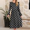 Women's Fashionable Loose Retro Printed Round-neck Dress