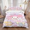 3pcs My Melody and Small Animals Pattern Bedding Set, 1* Cover + 2*Pillowcases, Printed Bedding Set, Soft and Comfortable.W068