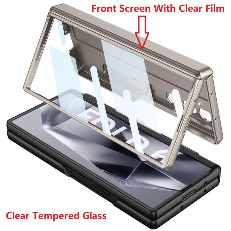 Magnetic Hinge for Samsung Galaxy Z Fold 6 5 4 Case Plastic Anti Spy Full Coverage Privacy Protective Cover Holder Stand Luxury