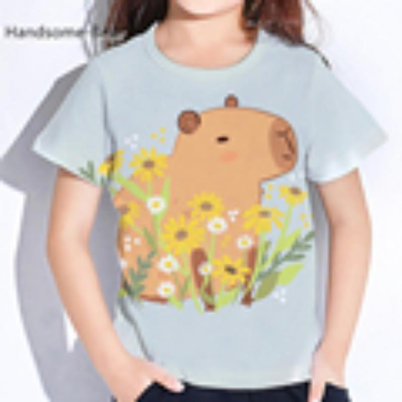 

Cat Short Sleeve Horse Summer Kawaii Kid T-Shirt for Children Tops Fashion Tee Girls Clothes from 8 to 14 Years Old Child Tshirt 160