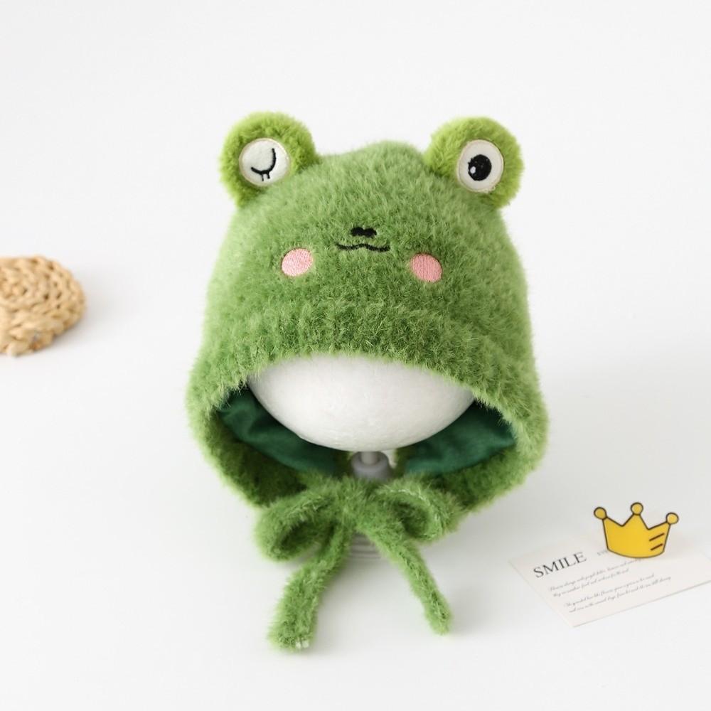 Süße Kinder Strickmütze Cartoon-Tier Verdickte Beanie Mütze Winddicht Hält Warm Ohrenschützer Kappe Für