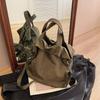 2026 Korean Style Large Canvas Handbag Tote - Casual Single Shoulder Bag for Students