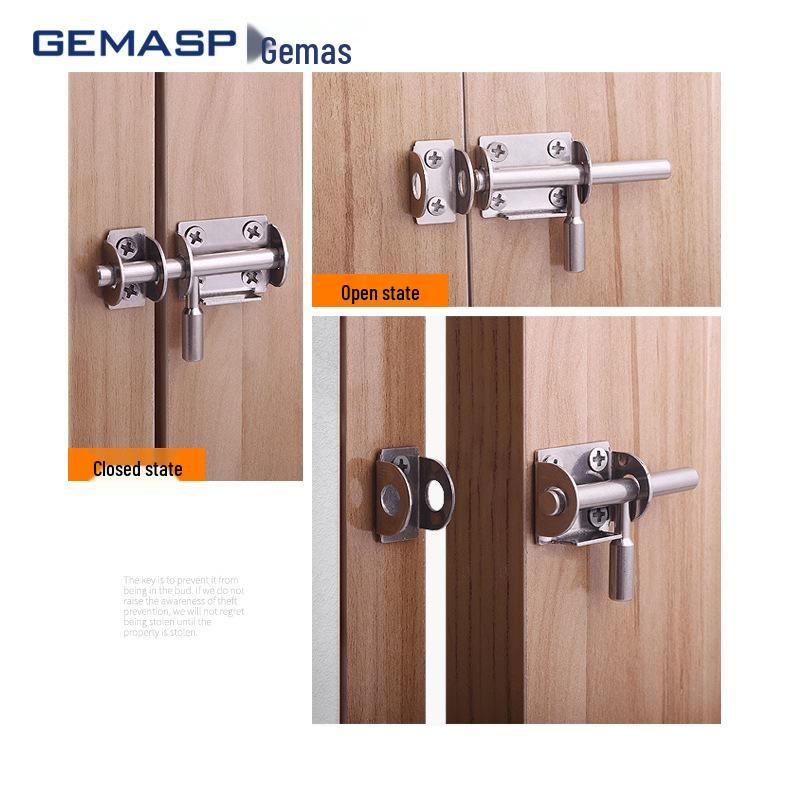 Stainless Steel Anti-Theft Door Bolt Lock for Wood and Bathroom Doors