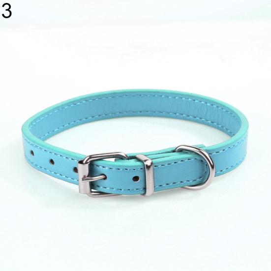 Fashion Adjustable Faux Leather Solid Color Dog Cat Puppy Neck Strap Pet Collar