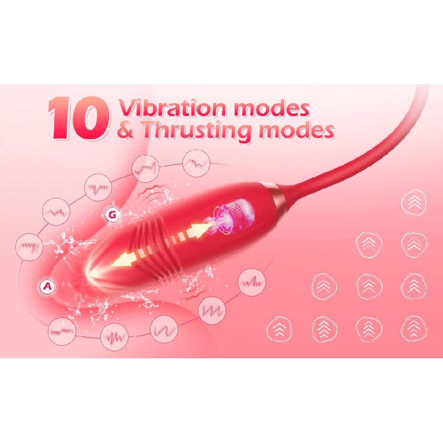 Rose Sucking Vibrator for Women 20 Modes Nipple Sucker Clitoris Stimulator Thrusting Dildo Penis Couple Sex Toys Adults