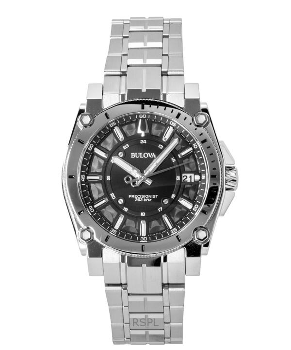 BULOVA Icon Precisionist Stainless Steel Black Dial Quartz 96B417 100M Men's Watch