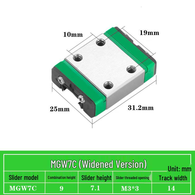 Miniature Linear Guide Block Slider Rail MGN/MGW Series (7C/9C/12C/15C/7H/9H/12H/15H)