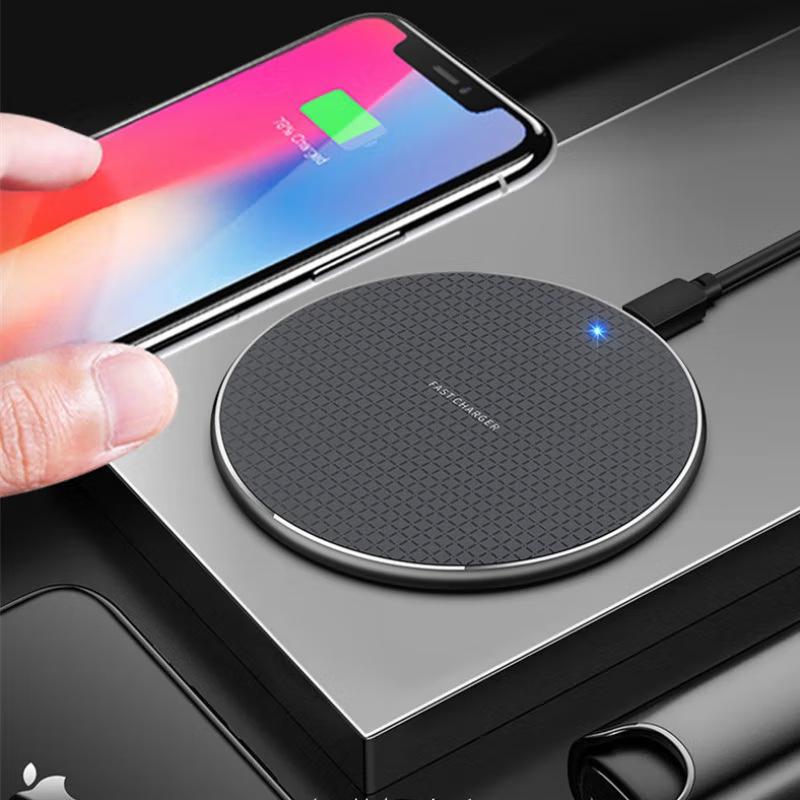 K8 20W Wireless Charger: Fast Charging, Aluminum Alloy, Cool & Round Design.