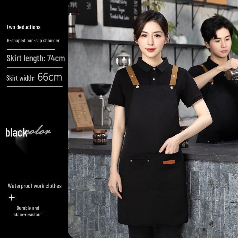 Apron for Catering with Logo Printing - Stain-Proof Workwear for Home, Hair Salon, Milk Tea Shop, and Studios.