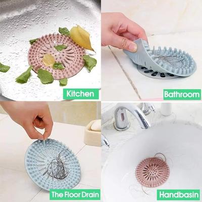 Hair Filter Silicone Hair Catcher Shower Drain Round Easy Clean Floor Drain Cover Anti Clogging Sink Drain Kitchen Tool