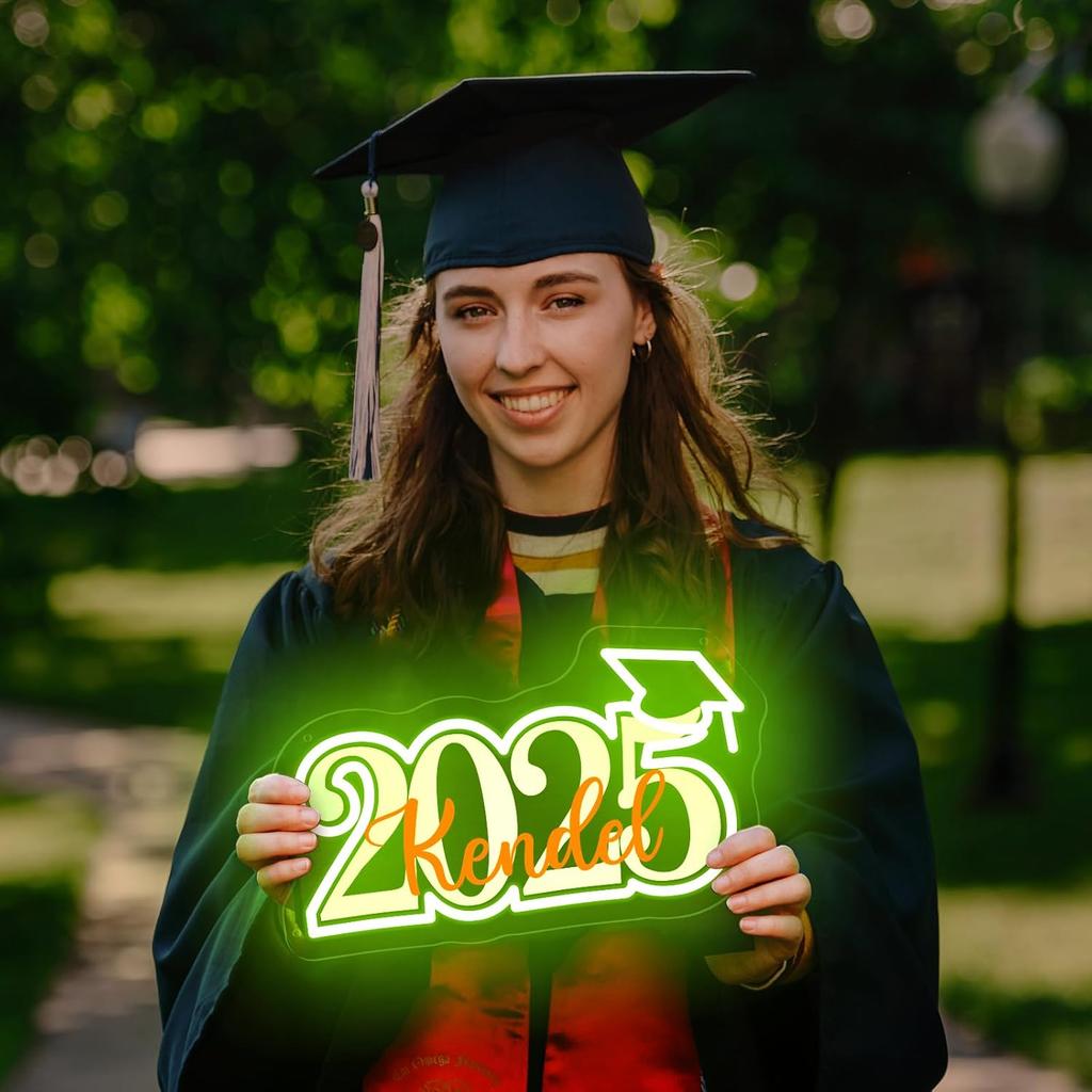 Custom Congrats Grad Neon Sign for Graduates, Personalized Dimmable Graduation Neon Name Gift for Class of 2025, Customizable Congrats Grad LED Light