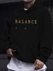 Men'S Casual Versatile Stylish Hoodie with a Unique New Design Featuring a BALANCE Letter Print - a Relaxed Pullover with a Kangaroo Pocket, Made from