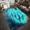 Dolphin Ocean Rug Coastal Entryway Doormat NonSlip Easy Clean Nature Home Decor Carpet for Living Room Bedroom Pet Friendly