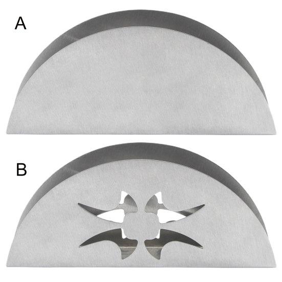 Yousheng Halbkreis-Taschentuchhalter mit Hohlmuster, robuster Edelstahl, Esstisch, Papierhandtuch, Serviettenclip-Spender, Organizer, Haushaltsbedarf