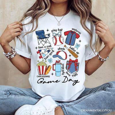 Game Day Baseball T-and Kids Tshirt, Retro White and Natural Stadium Tee for Sports Fans