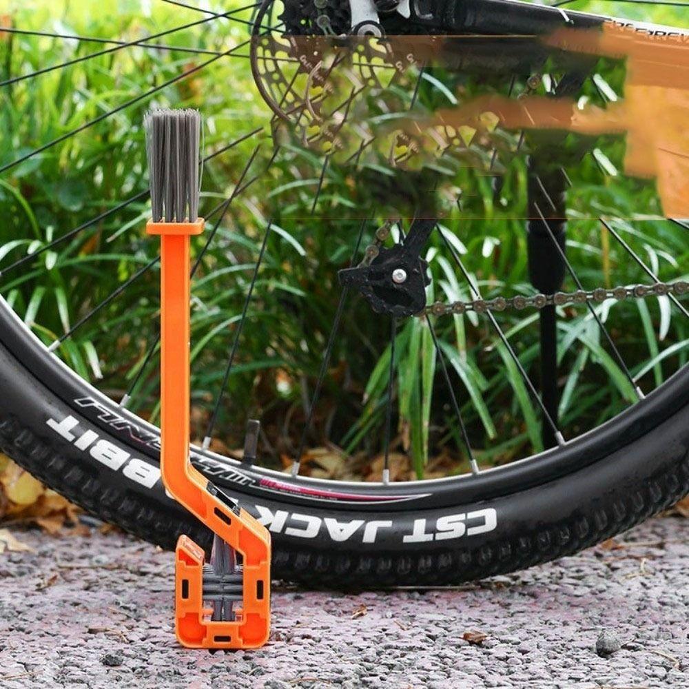 Double Head Bicycle Chain Clean Brush Portable Multifunction Bike Chain Cleaner Scrubber Design Cleaning Brush