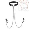1Pc Nipple Ring With Choker Necklace Punk Style Long Chain Nipple Barbell Piercing Jewelry