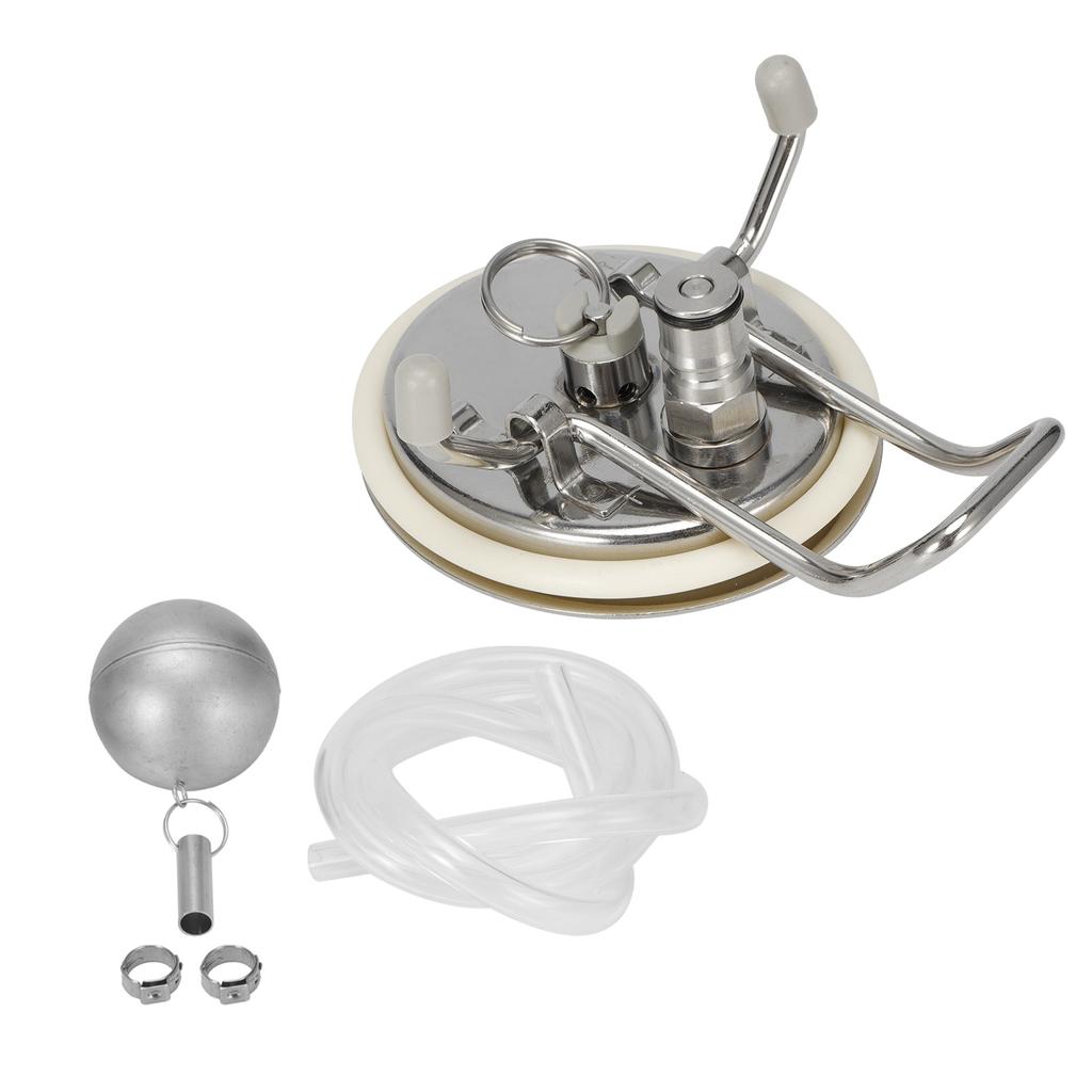 Edelstahl Homebrew Karbonisierungs-Keg-Deckel mit Bierschlauch Schwimmkugel für Kegland Kegs