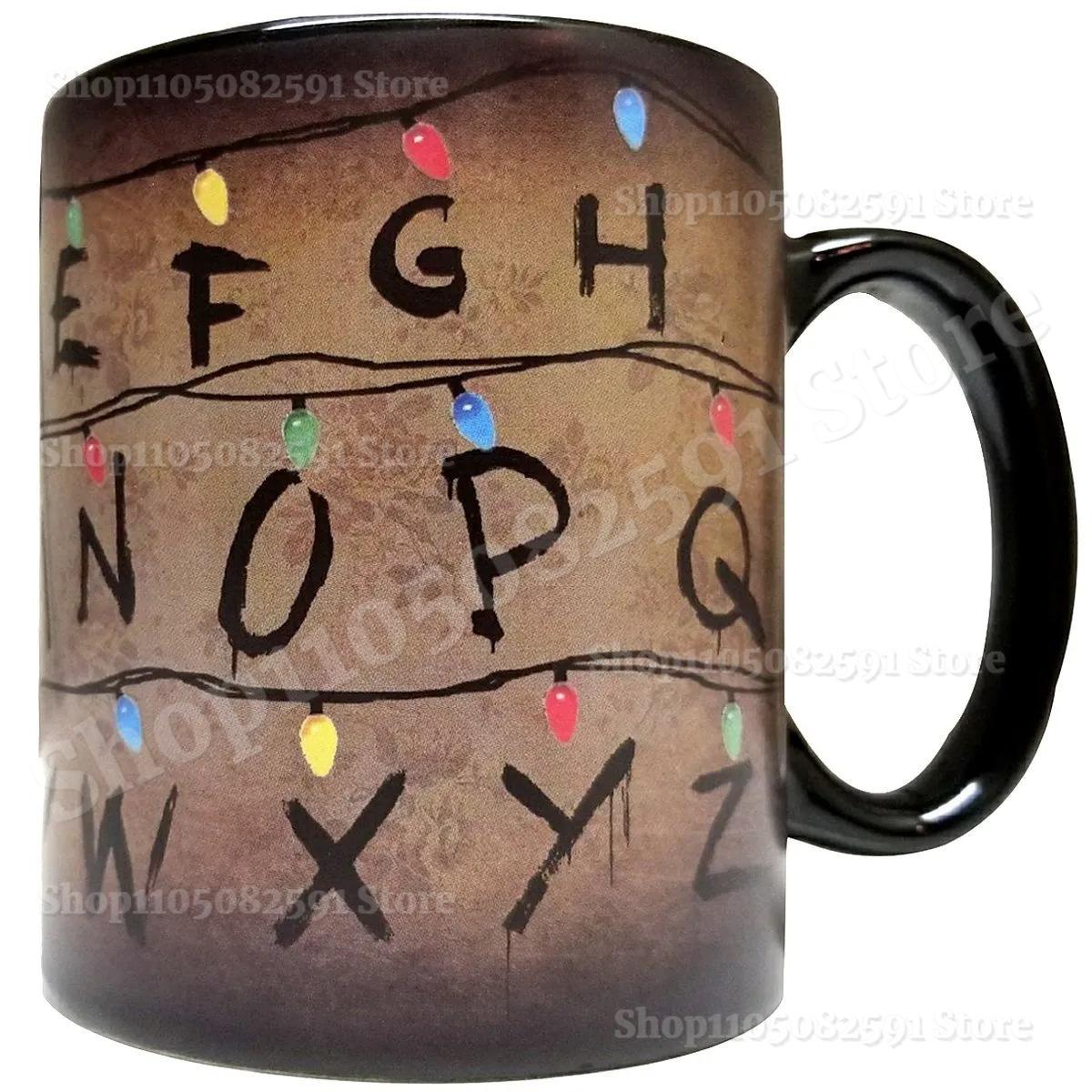 Stranger Xmas Lights 11oz Thermochromic Mug, Temperature Heat Sensitive SThings Christmas Light Cup, for Coffee & Milk Tea 301-400ml
