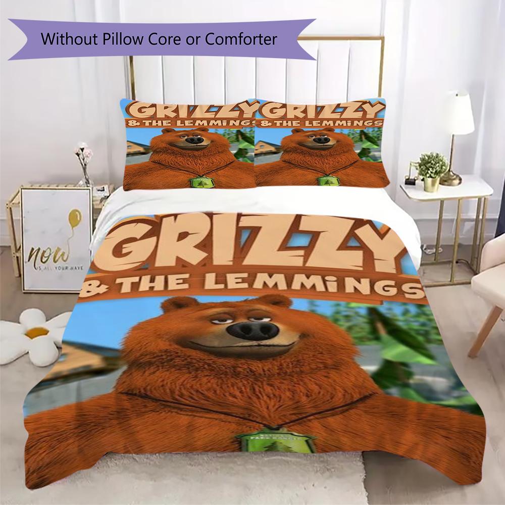 Grizzy Lemmings Bedding 1 Duvet Cover 2 Pillowcase Without Core Without Core Duvet Cover And Pillowcase Soft And Comfortable Bedding Set