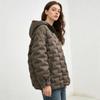 Womens Lightweight Puffer Coat With Hooded Design Quilted Square Warm Duck Down Fill Winter Daily Wear